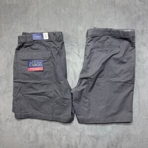 Croft and Barrow Lot of 2 Gray Cargo/Chino Shorts Size 42
